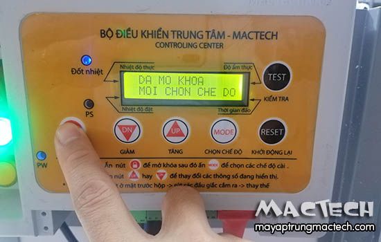 Hướng dẫn cài đặt nhiệt độ trên máy ấp trứng Mactech